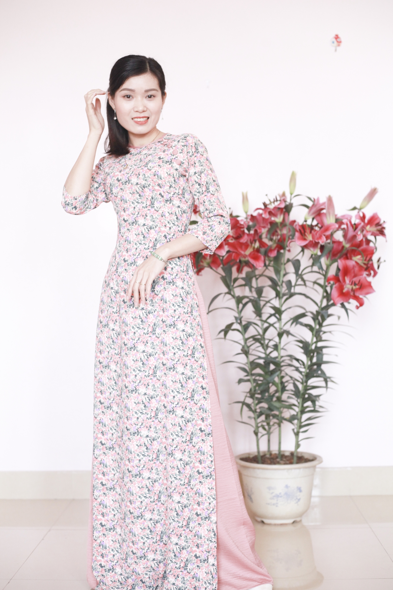 Áo Dài Lụa Hàn Châu Cao Cấp