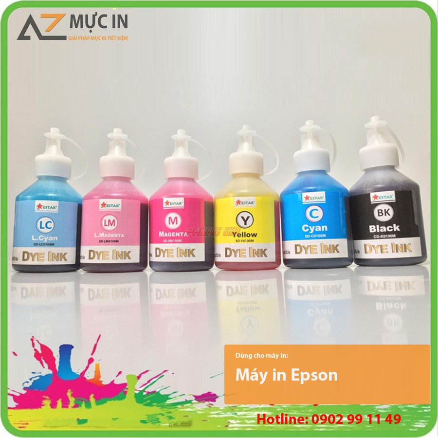 Bộ 6 màu mực in phun Estar dùng cho máy in Epson giá rẻ