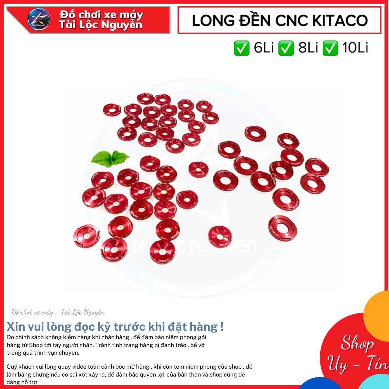 LONG ĐỀN NHÔM CNC KITACO 6li 8li và 10li 12li