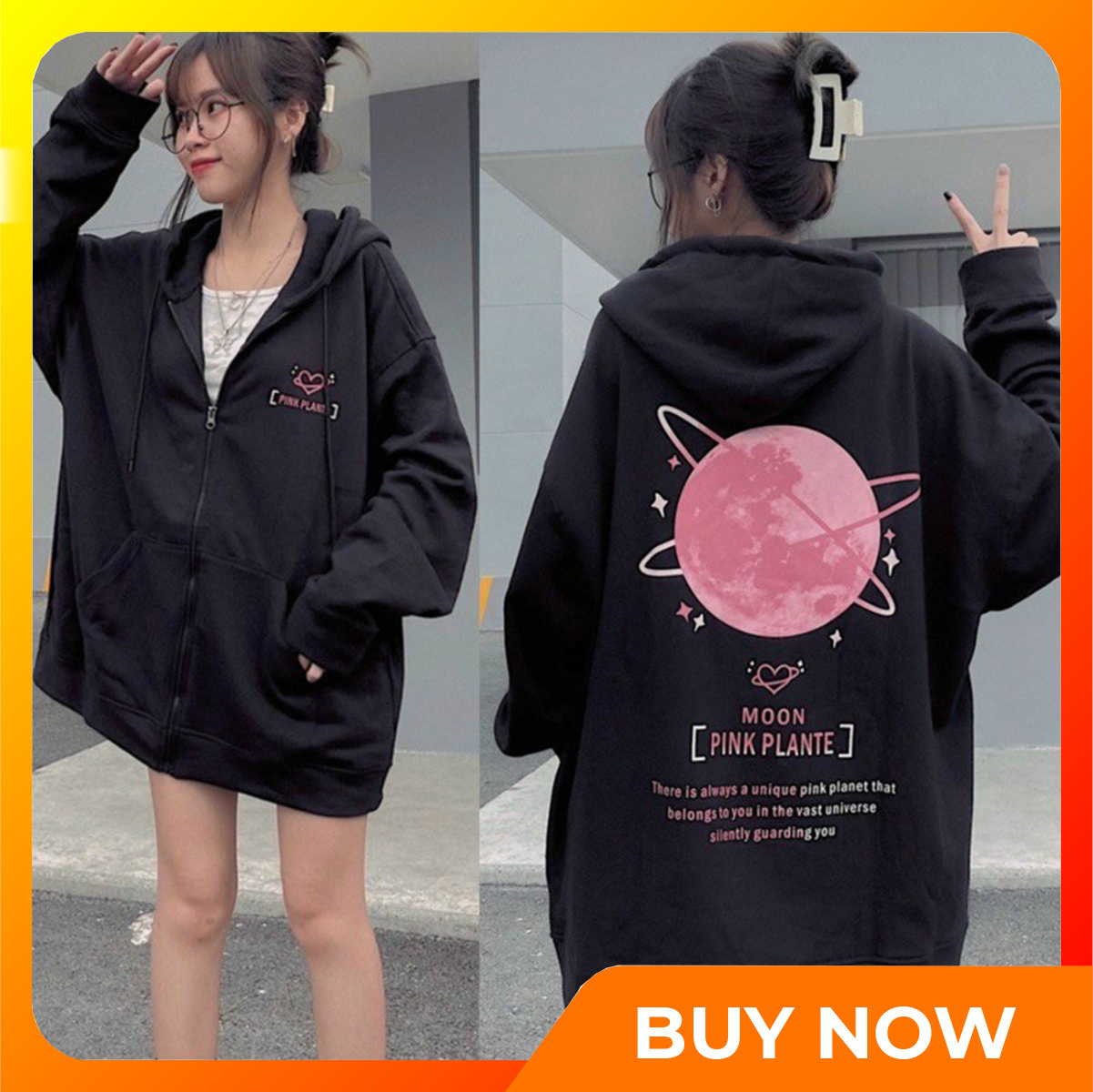 Áo Khoác Nỉ Ngoại Unisex In Hình Hành Tinh Cực Đẹp, Áo Khoác Nữ Pink Siêu Đẹp Siêu Độc Đáo [MIỄN PHÍ SHIP]