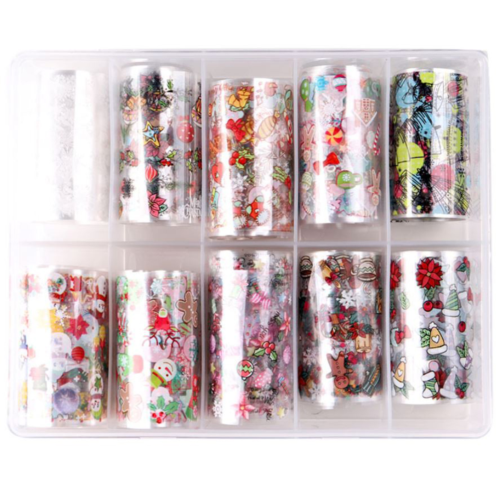 Set 10 Cuộn Giấy Foil Trang Trí Móng
