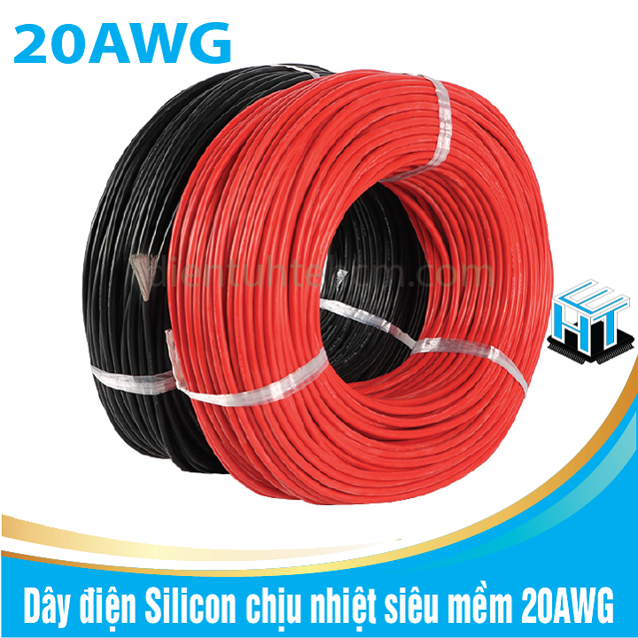 Dây điện Silicon chịu nhiệt siêu mềm 24AWG,22AWG,20AWG ,18AWG (5 mét)