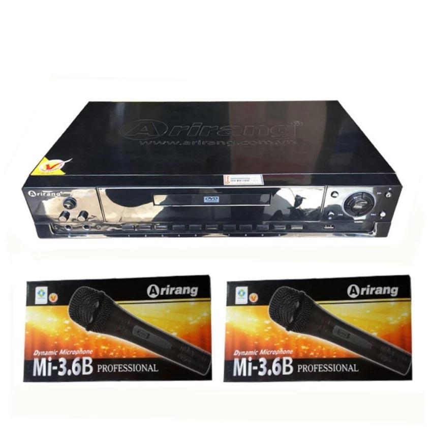 [HCM]Đầu Karaoke Arirang AR-36MI (Đen) + 2 micro Arirang 3.6C