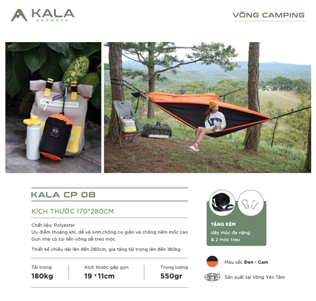 Võng dã ngoại siêu nhẹ KALA Hammock