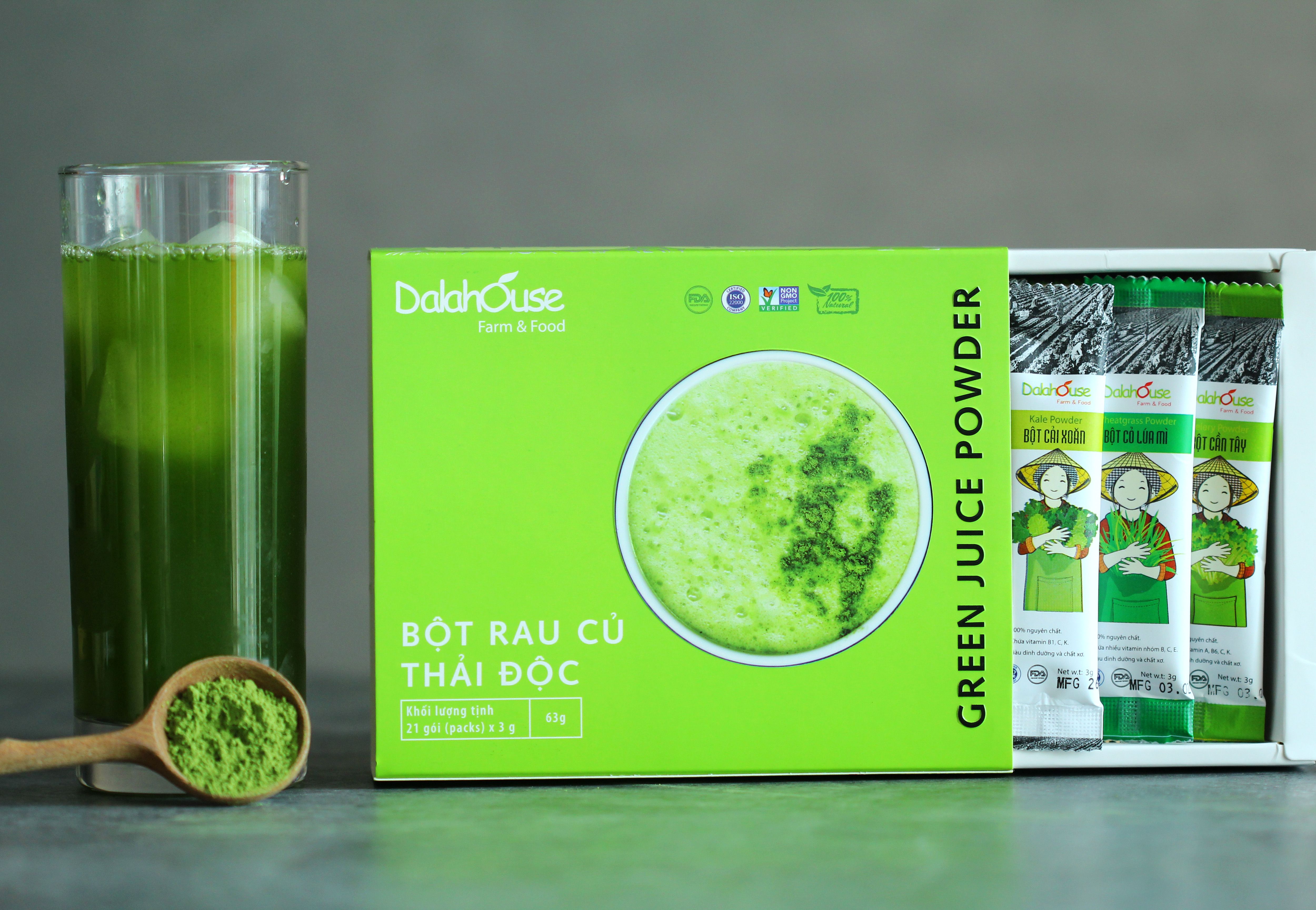 Bột Rau Củ Thải Độc DalaHouse- Combo Detox 63 gram