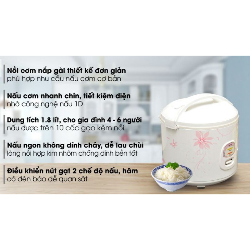 Nồi cơm điện Midea 1.8 lít MR-CM18SQ