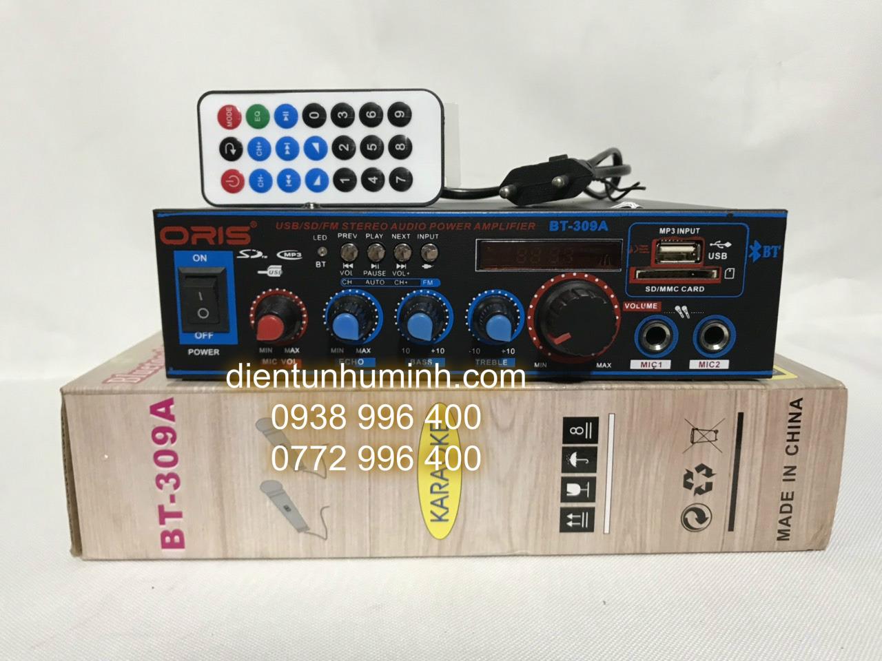 [HCM]Ampli mini Cao Cấp Bluetooth điện 220V và 12V ORIS BT-309A