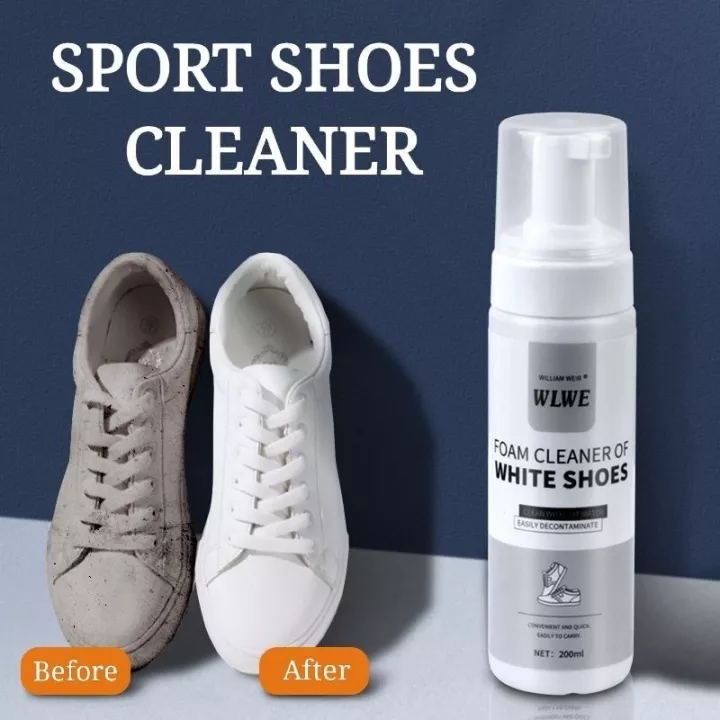 WLWE FOAM CLEANER OF WHITE SHOES Chai Xịt Tạo Bọt Vệ Sinh Giày Cao Cấp tốc tiết kiệm thời gian Tẩy trắng giầy dép Vệ sinh giày túi xách siêu sạch /200ml