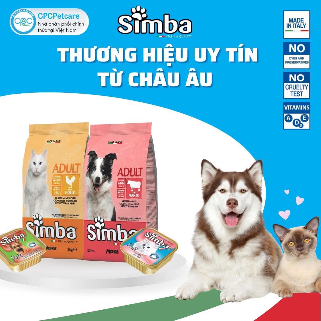 Pate Simba dinh dưỡng cao cấp cho chó mèo (Monge, Ý)