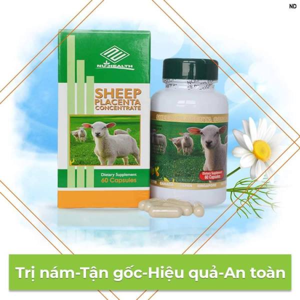 Viên Uống Nhau Thai Cừu Xóa Nám Trắng Da Sheep Placenta Concentrate của Mỹ