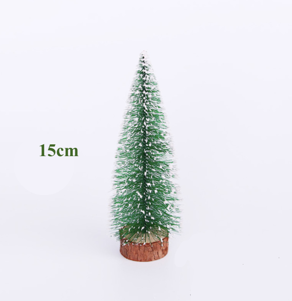 Cây thông mini để bàn đế gỗ 15-25cm