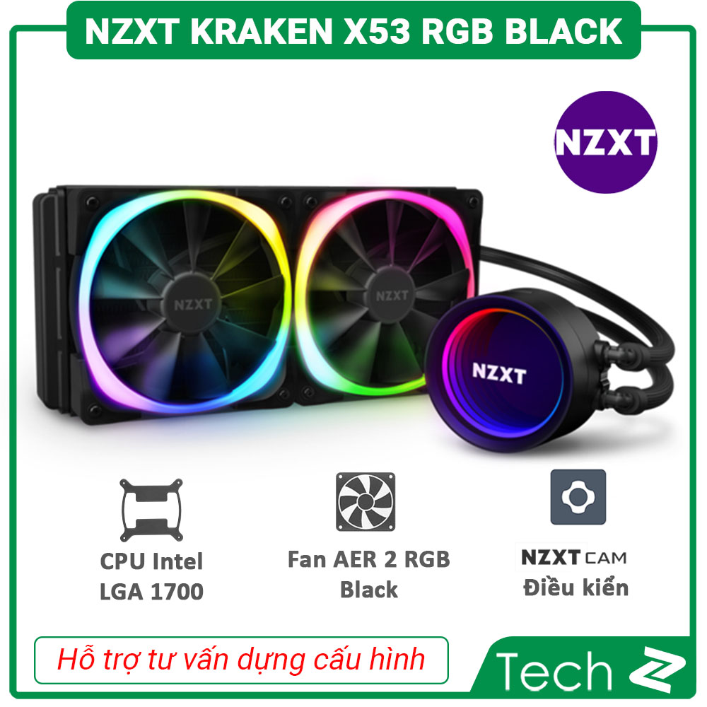 [FREESHIP MAX] Tản nhiệt nước CPU NZXT Kraken X53 RGB (Black/White)