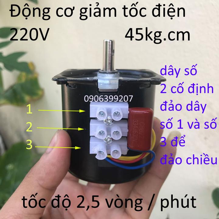motor giảm tốc 220v 2,5 vòng trên phút