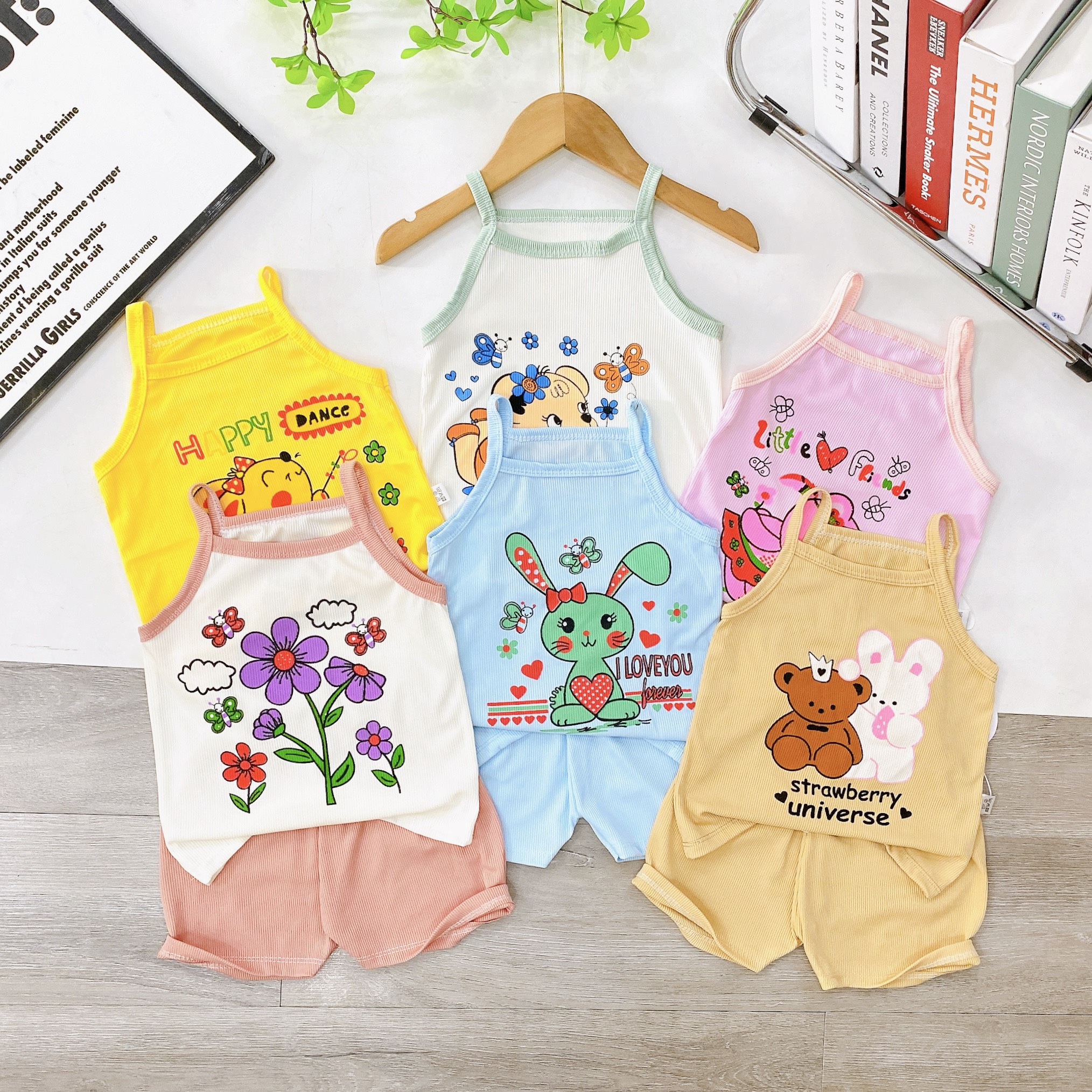 (Có chọn mẫu) Bộ thun tăm lạnh cao cấp cho bé từ 6-16kg