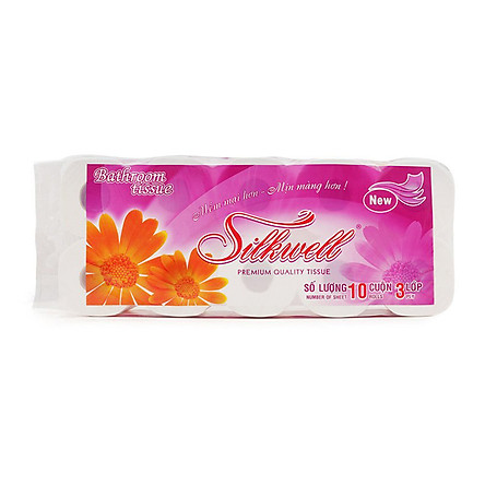 [Siêu thị WinMart] - Lốc 10 cuộn giấy vệ sinh Silkwell tím