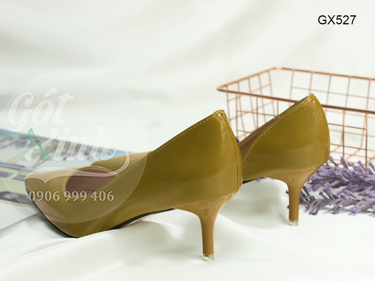 Giày cao gót 5 phân mũi nhọn khoét eo 1 bên - Có size lớn 40 trở lên