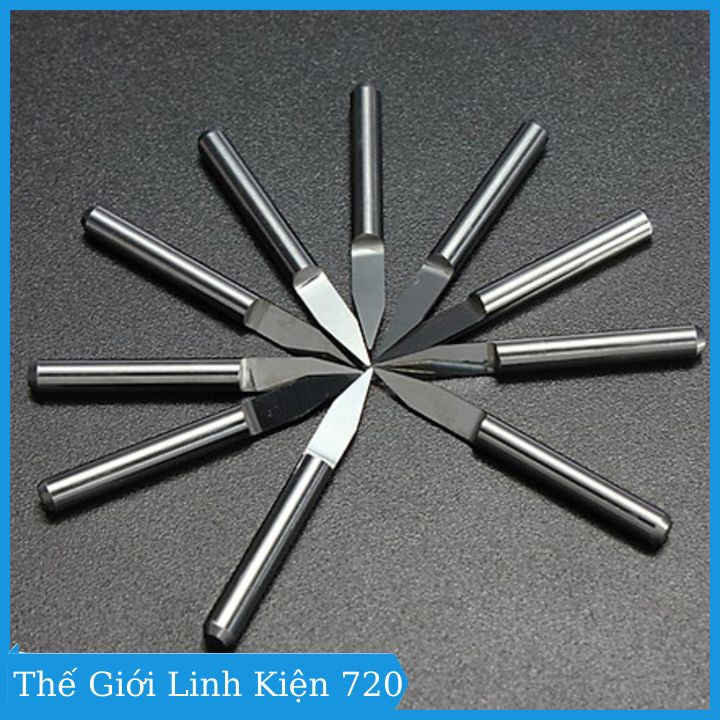 Bộ 10 Mũi phay Vbit 30 Độ - 3MM