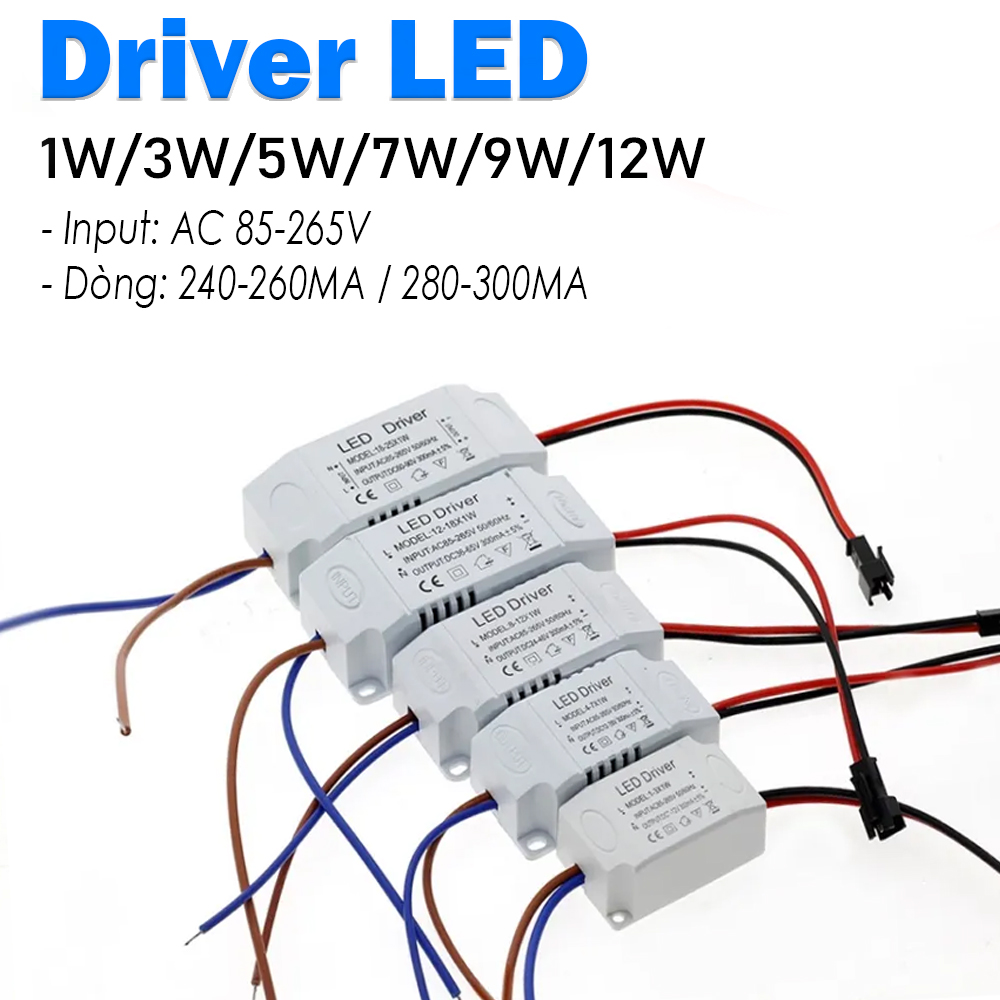 Driver Led 1W-3W, Nguồn đèn LED 3V-12V - DR001