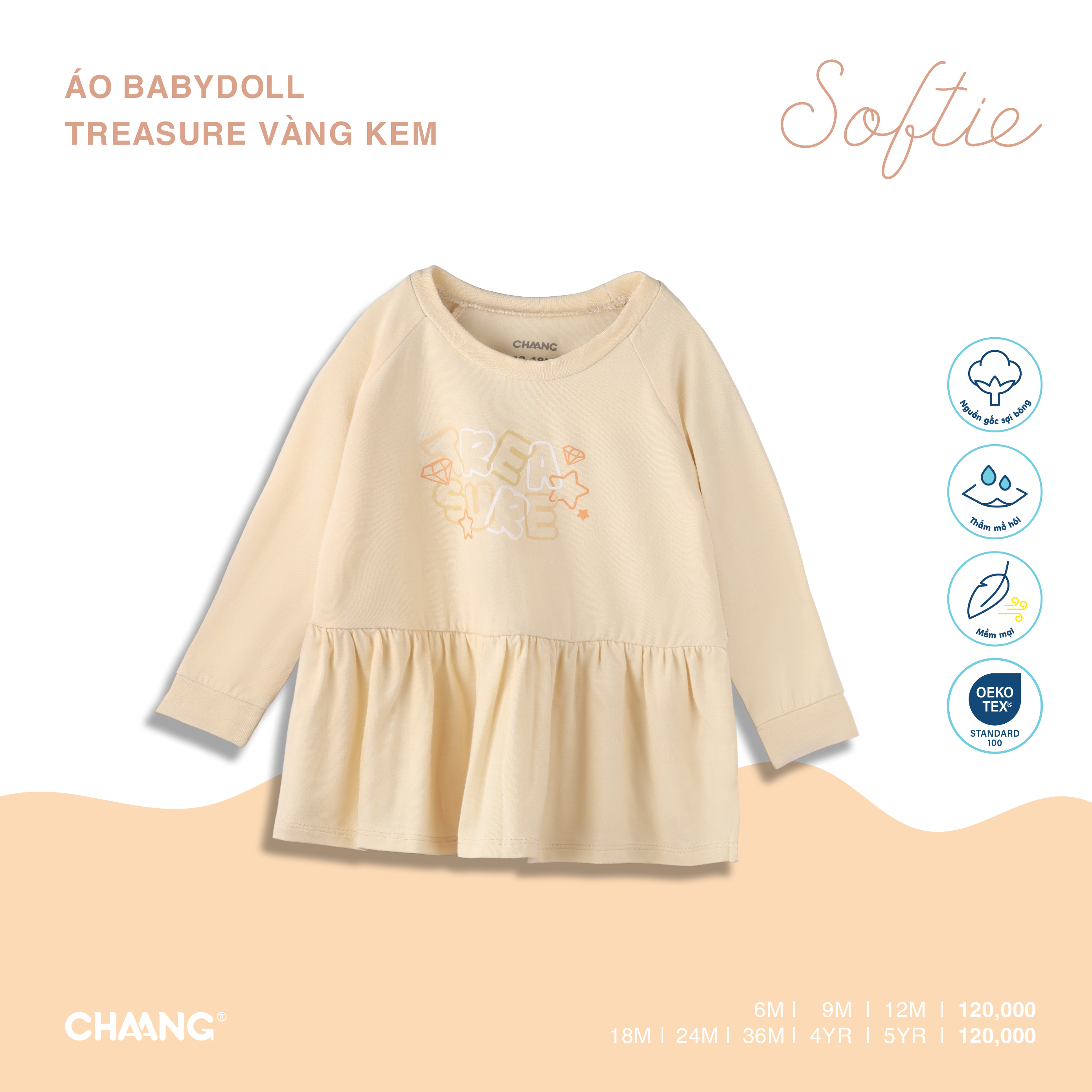 [CHAANG] Áo dài tay babydoll Treasure Chaang