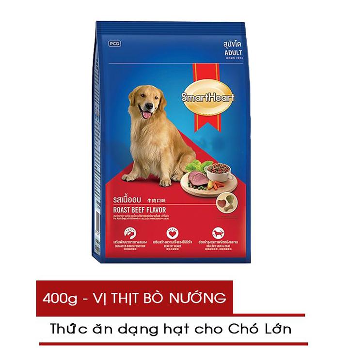 Thức ăn chó lớn Smart Heart Adlut 400g Vị thịt bò nướng - Cutepets
