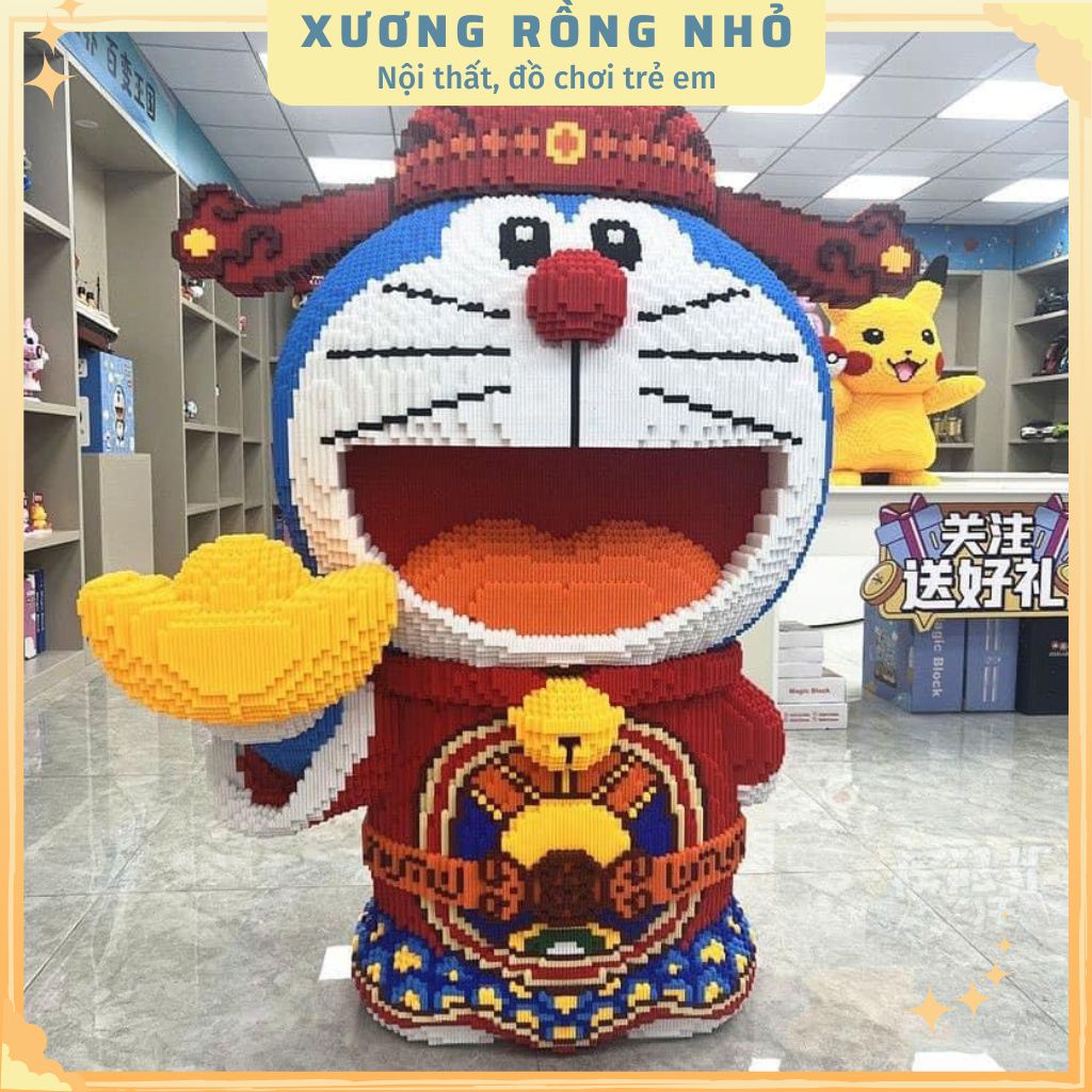 Mô hình doramon thần tài size 91cm,Mô hình mom thần tài size lớn tặng kèm búa và mini