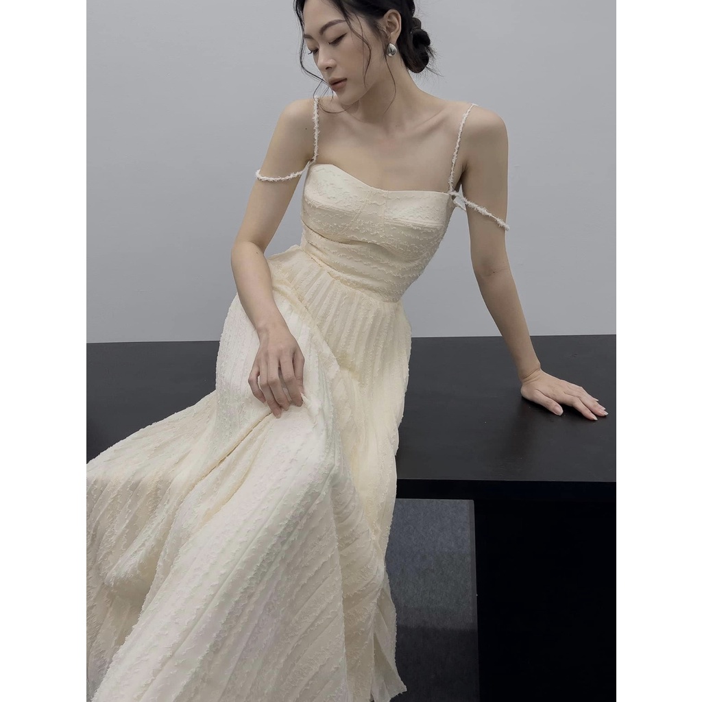 [Anita Dress] Đầm WAYO trắng dập ly dự tiệc sang trọng