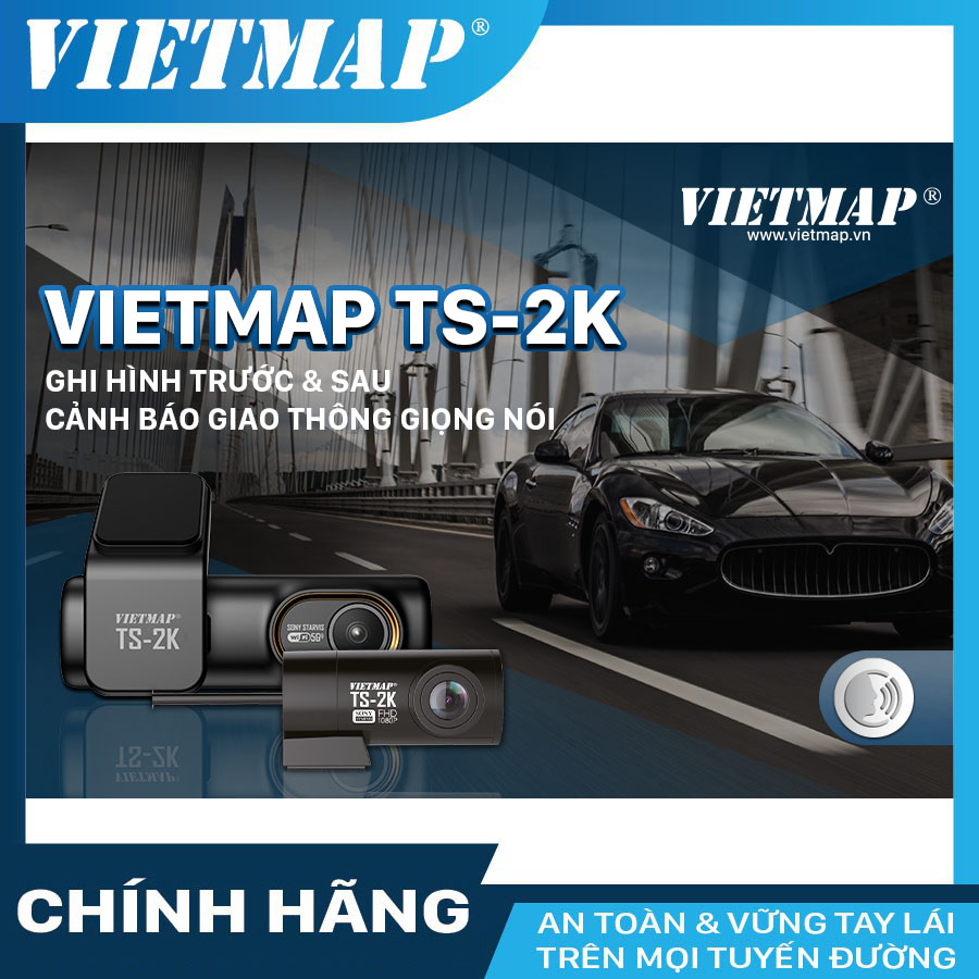 Camera hành trình VIETMAP TS-2K cảnh báo giao thông bằng giọng nói + KM