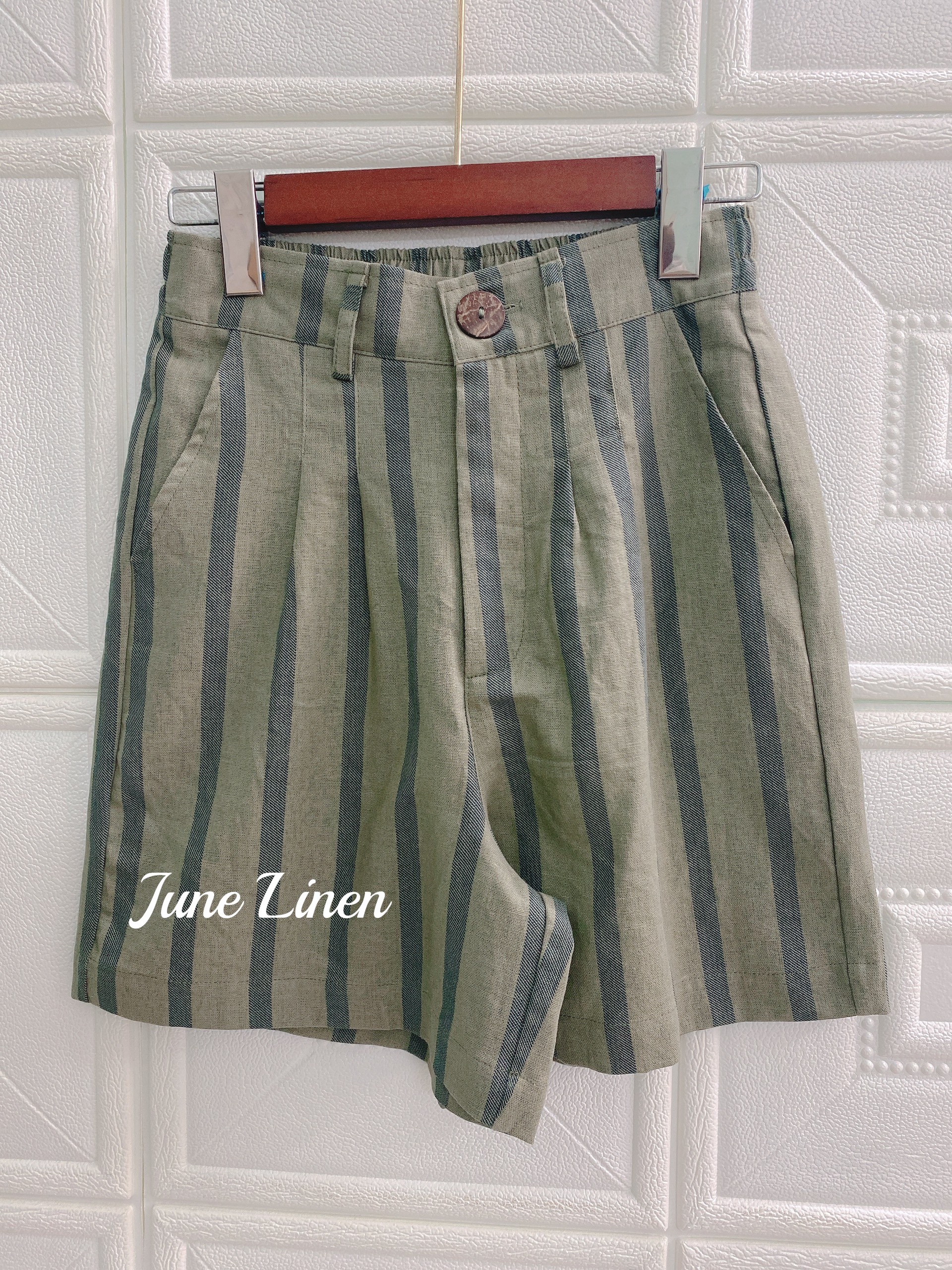 Quần short LINEN sọc 2 MÀU. June Q09