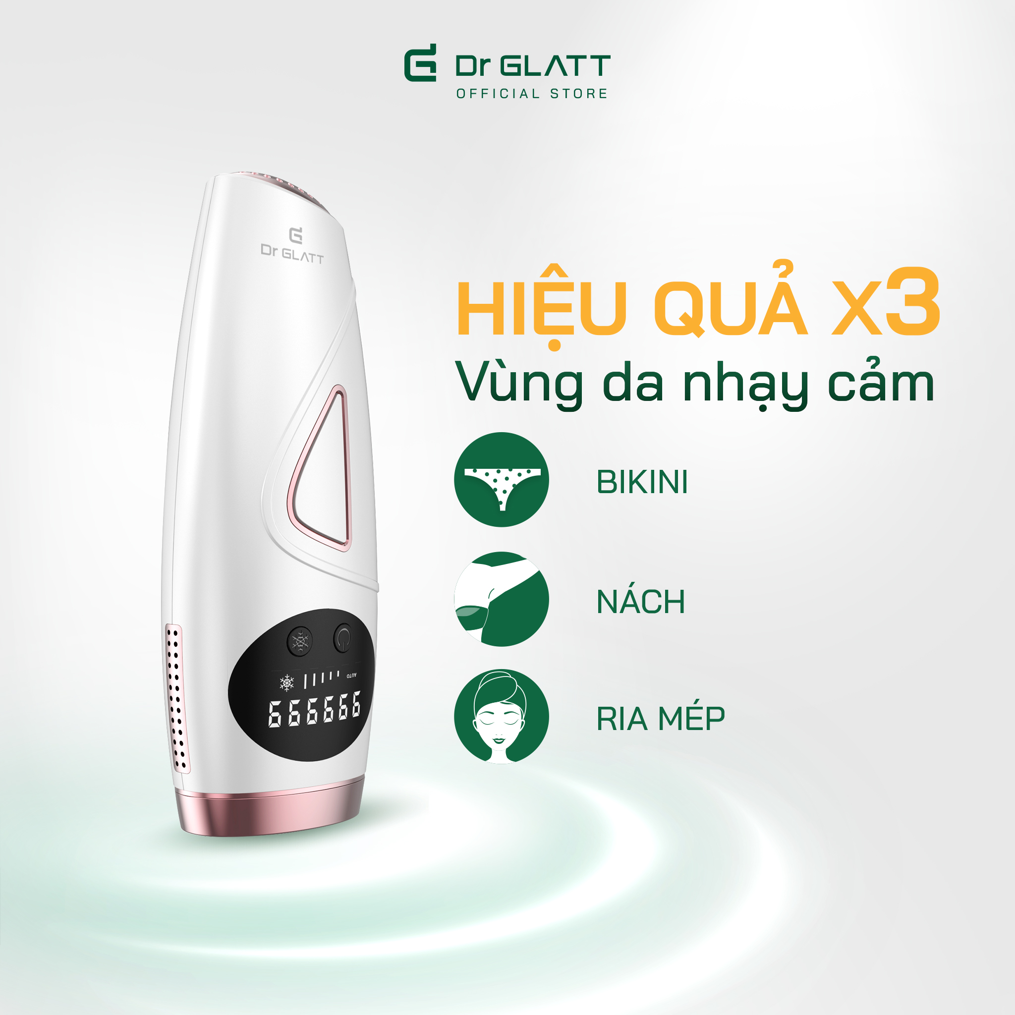 Máy triệt lông mini công nghệ mới triệt lông vĩnh viễn DR GLATT IPL 2.0