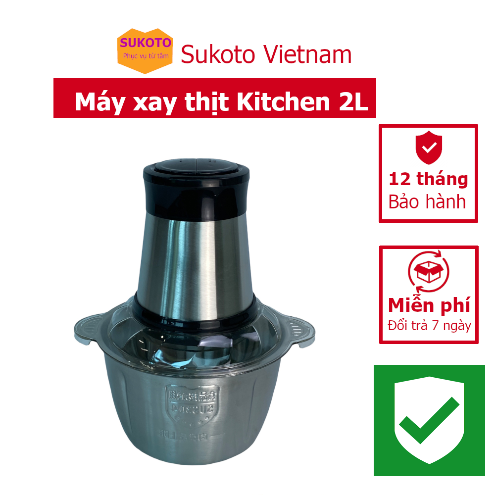 [HOT][FREESHIP] Máy xay thịt Kitchen Expert, cối 2 L- inox 304 - SUKOTO