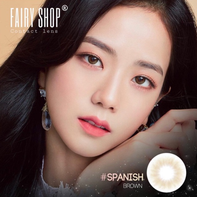 Áp tròng spanish brown 14.0mm - kính áp tròng fairy shop contact lens độ cận 0 đến 8