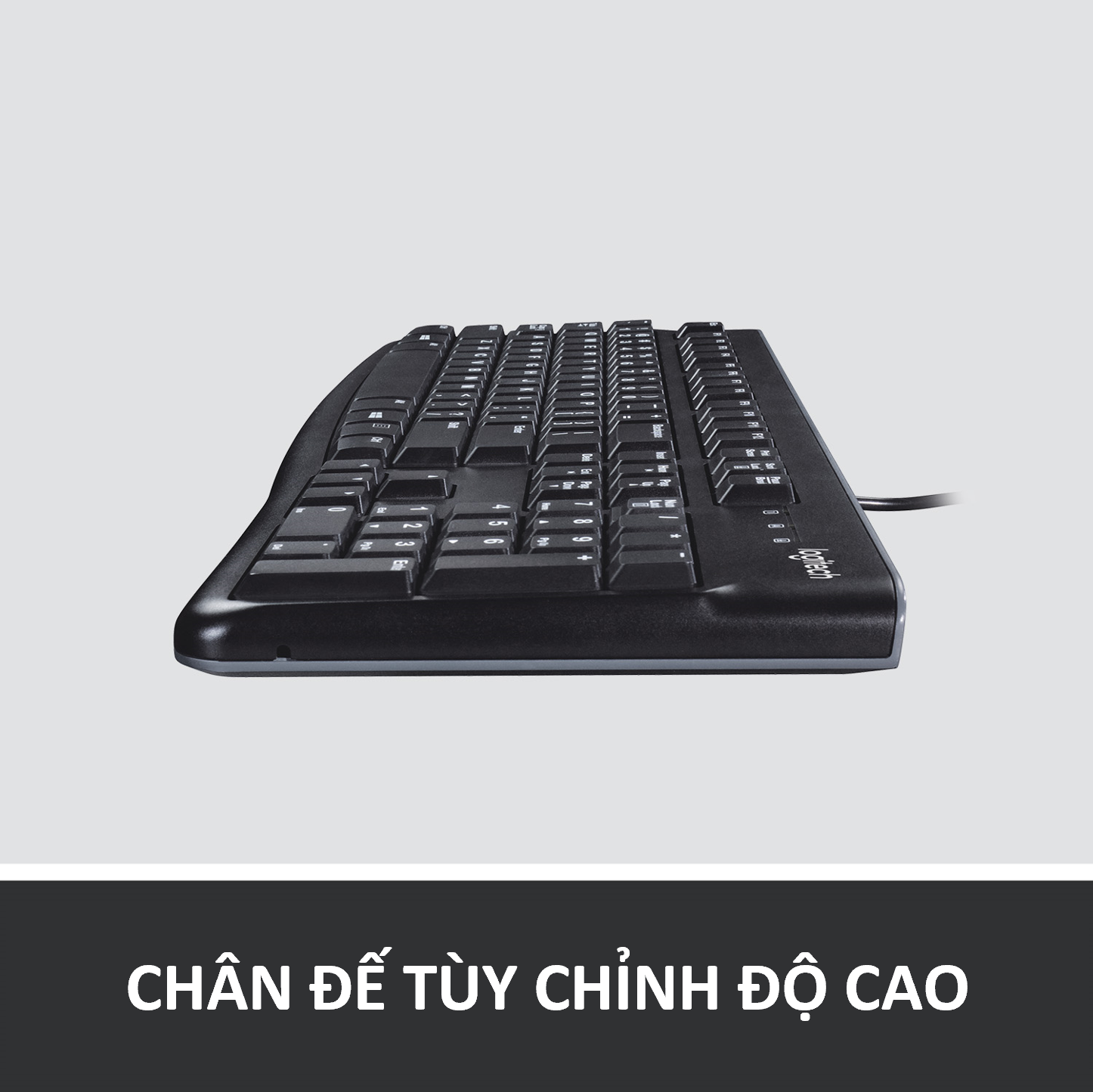 Bàn phím có dây Logitech K120 - Bền bỉ, chống tràn, có thể điều chỉnh góc độ gõ, kích thước đầy đủ có phím số