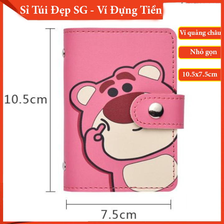 Ví Ngắn Mini Nữ Gấu Dâu Cầm Tay Có Khóa Kéo Họa Tiết Hoạt Hình Hello Kitty Dễ Thương TX108 - Sỉ Túi Đẹp SG