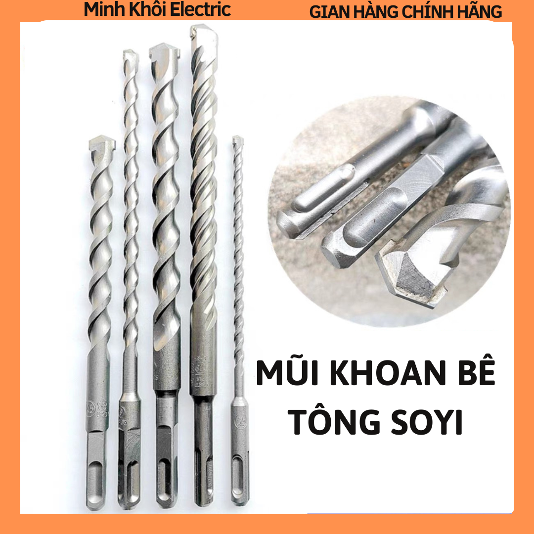 Mũi khoan bê tông Soyi-Bosch,mũi khoan xuyên tường Soyi các cỡ,mũi khoan tường,mũi khoan kim loại Soyi,mũi khoan bê tông xuyên tường,mũi khoan đa năng,mũi khoan rút lõi bê tông