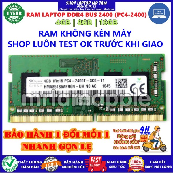 Bảng giá RAM LAPTOP DDR4 4GB, 8GB - BUS 2400 (PC4 2400) Zin Tháo Máy Chính Hãng Phong Vũ