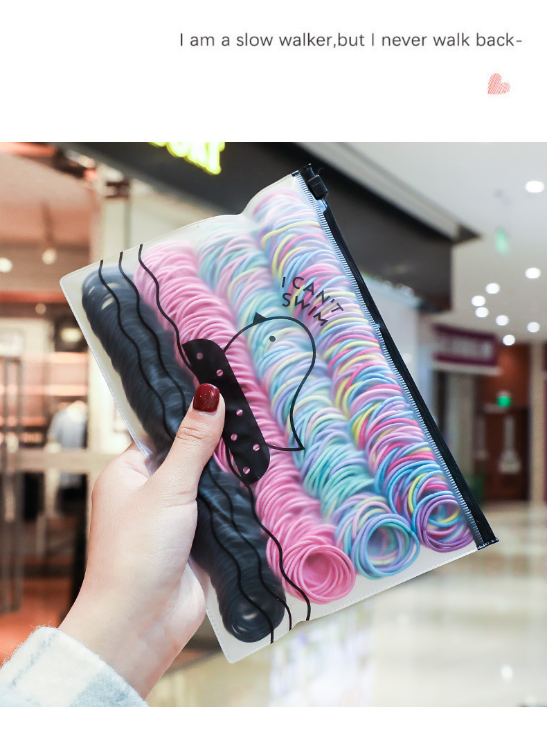 [HCM]Set 100 Dây Buộc Tóc Đủ Màu Túi Zip P063