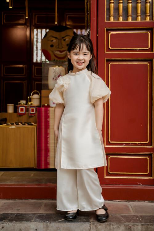 Áo Dài Hai Tà Đính Hoa Nữ