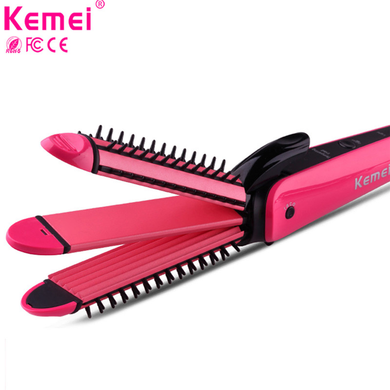 Máy là tóc và dập xù tóc 4 mức nhiệt KEMEI 6877