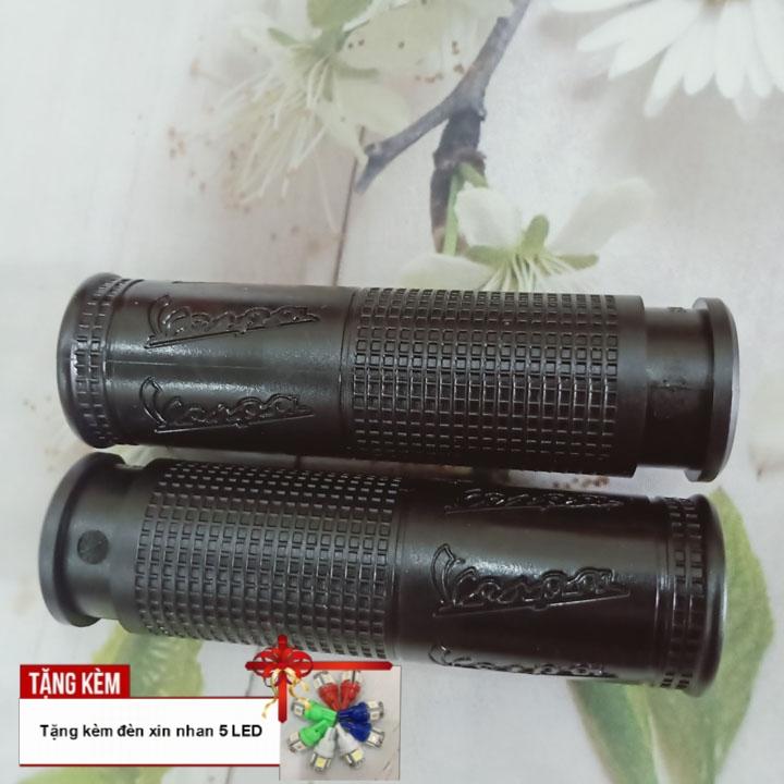 [TẶNG KÈM ĐÈN XI NHAN 5 LED] Bộ 2 tay nắm xe máy Vespa LX với chất liệu cao su, thiết kế vân vuông tạo cảm giác êm tay G312