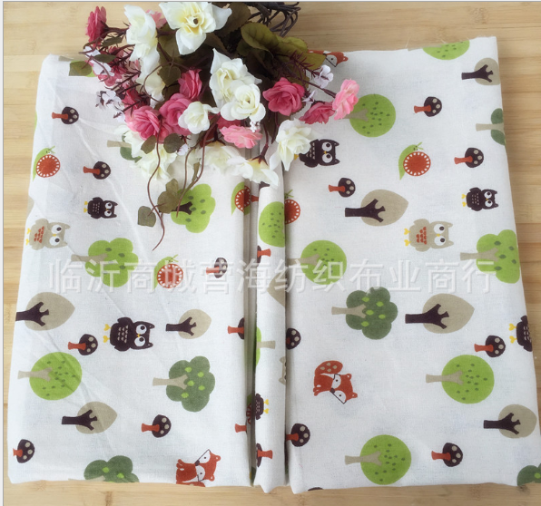 [HCM]VẢI BỐ/VẢI CANVAS HỌA TIẾT CÚ VÀ CÂY