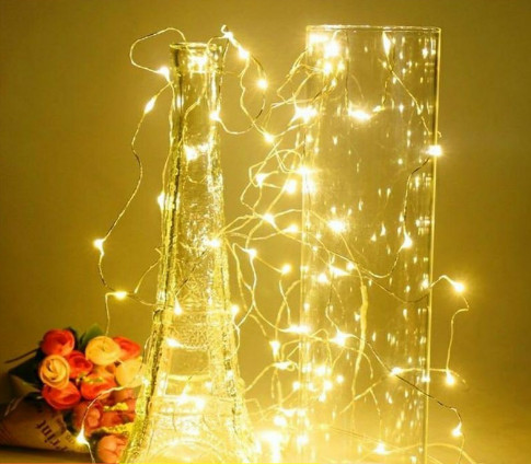 Đèn led pin 3m 30 bóng đom đóm chipsbling fairy light màu vàng
