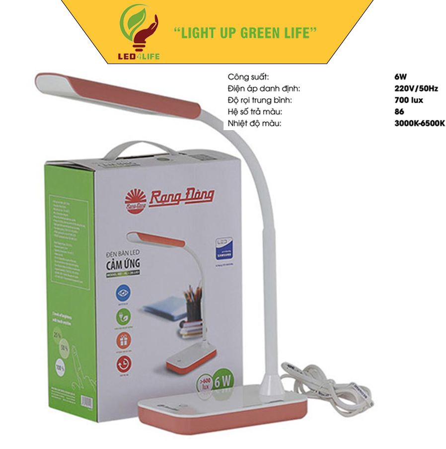 Đèn bàn học chống cận 6W LED Rạng Đông Model: RD-RL-20V2.LED