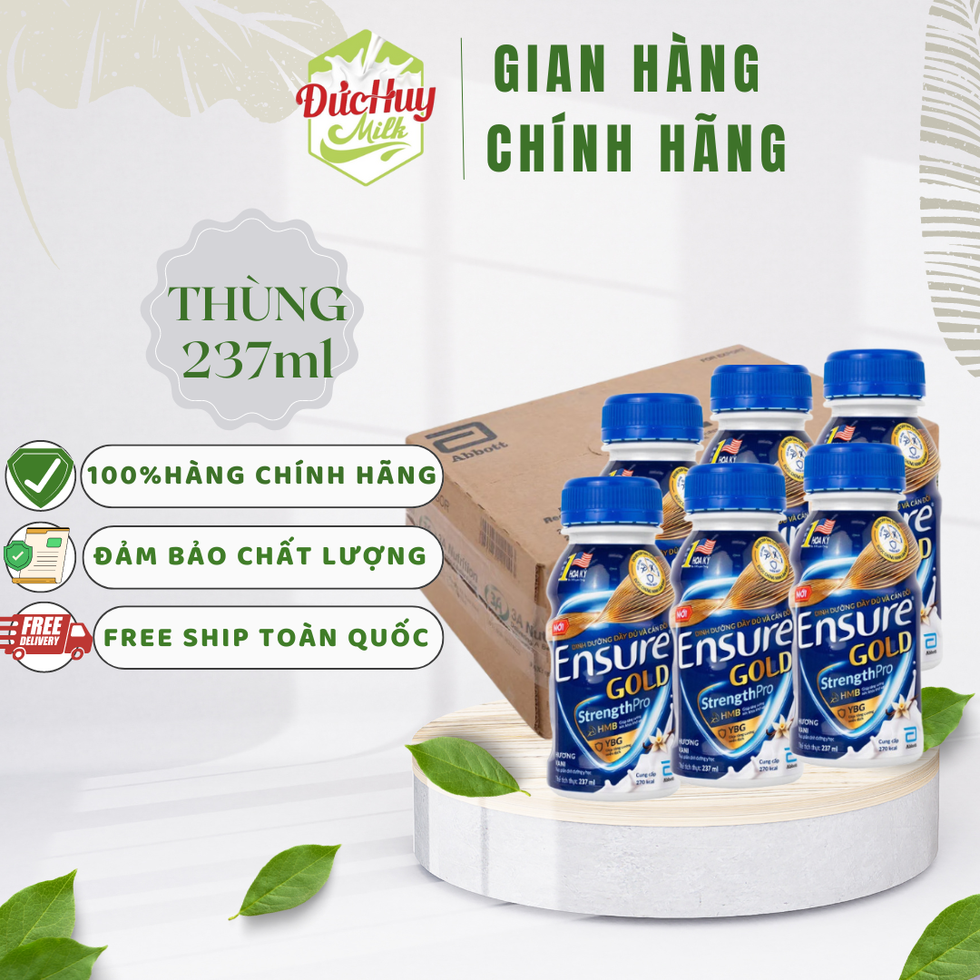 Thùng 24 chai sữa bột pha sẵn Ensure 237ml