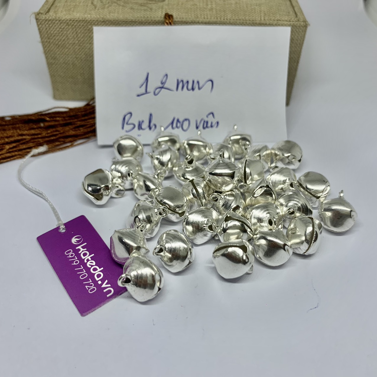 Chuông bạc loại thường 6/8/10/12/14mm (Quý khách xem kỹ mô tả để chọn size)