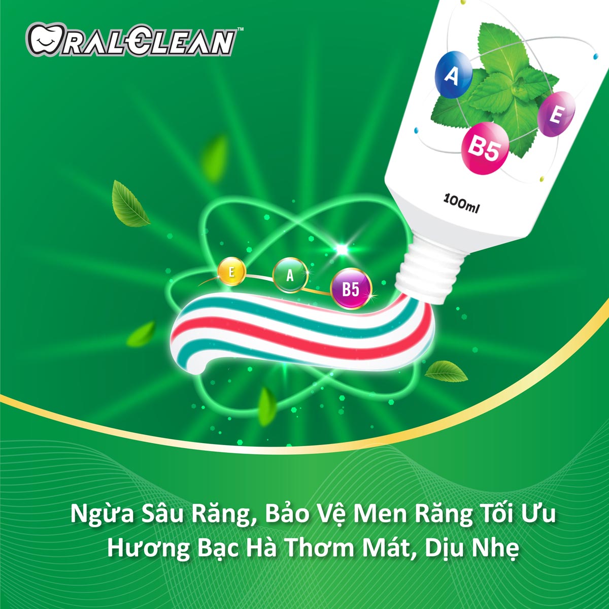 Bộ 2 Kem Đánh Răng Trắng Răng OralClean Than Hoạt Tính Và Vitamin 100ml/Tuýp