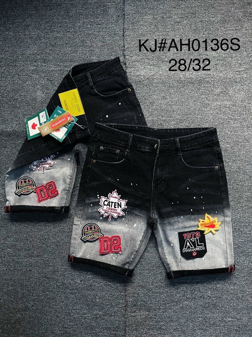 Quần short jean nam đen rách form thêu Logo Loang màu Nổi rất đẹp chuẩn thời trang cao cấp hàng shop PVT FASHION