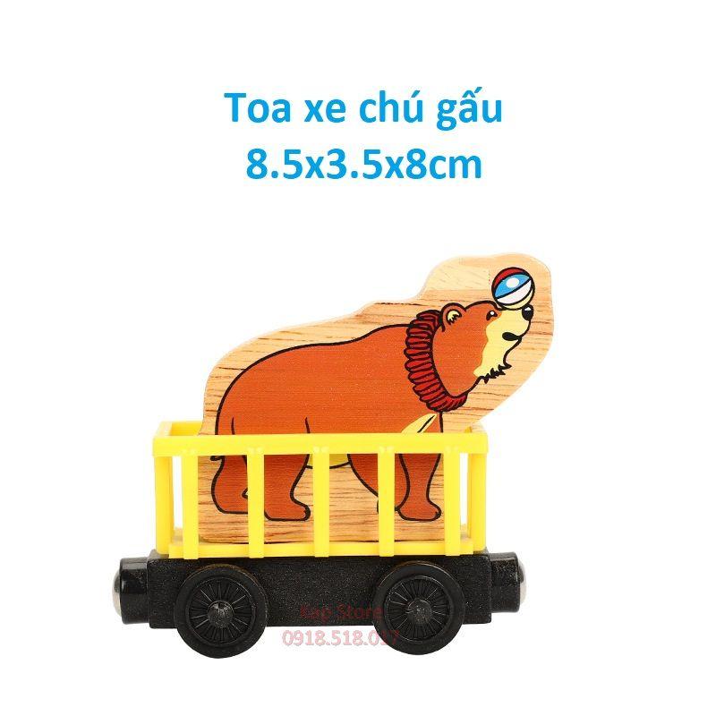 [HCM]Xe lửa gỗ Xe nâng toa xe lửa động vật đường ray xe lửa gỗ