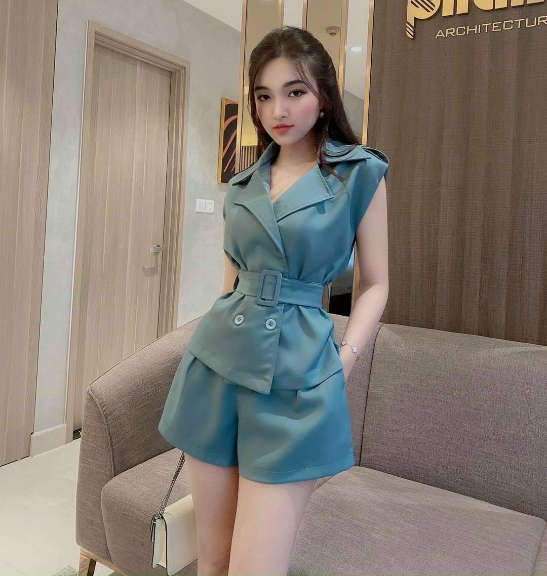 Sét bộ đùi cổ vest-QH #setbonu