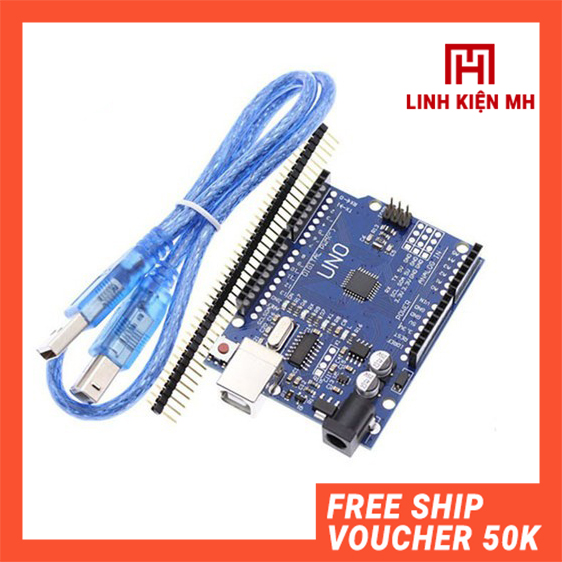 Kit Arduino Uno R3 Chíp CH340G Dán Kèm Cáp