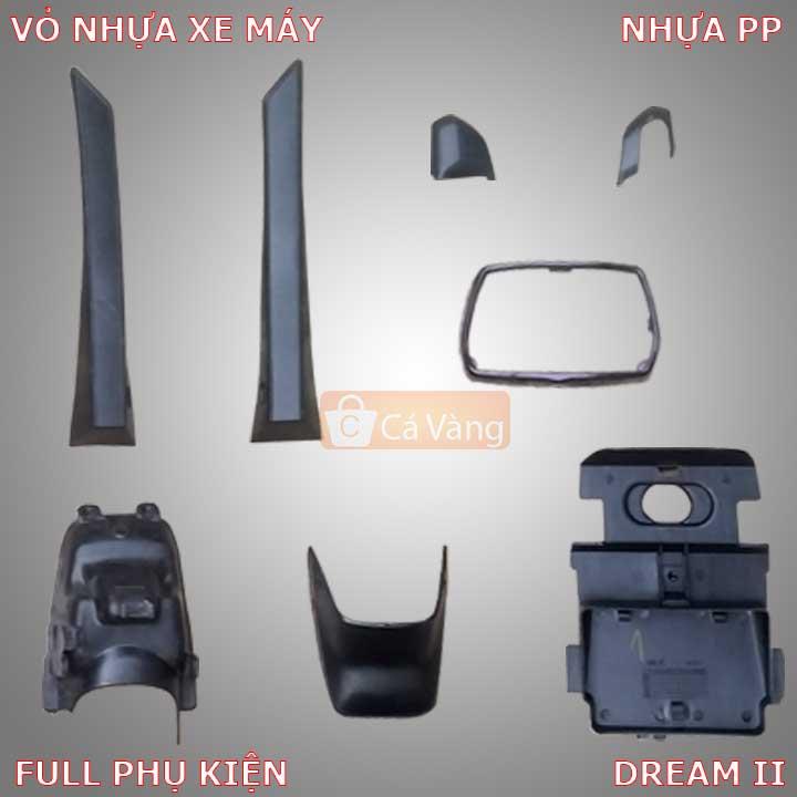Vỏ nhựa xe Dream II Full Phụ Kiện nhựa PP (17 MÓN) MÀU NHO